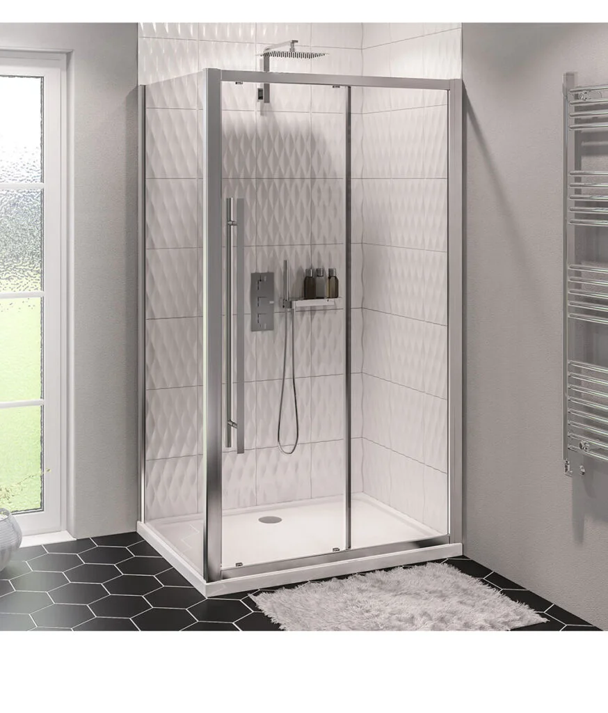 Vantage 2000 Chrome Sliding Shower Enclosure