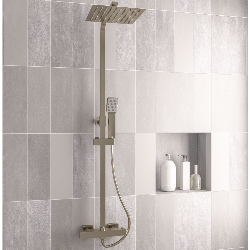 Brushed Brass Square Shower