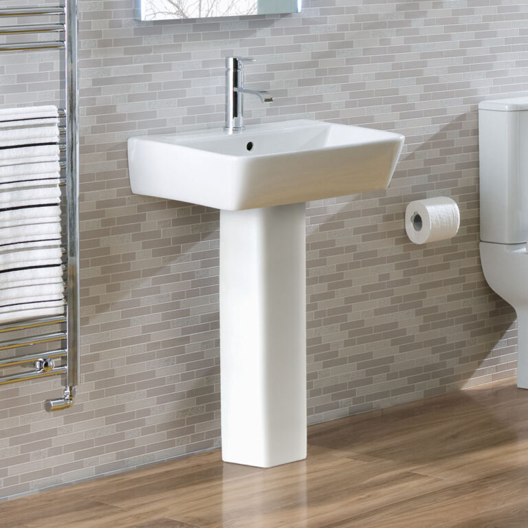 Bijou 500 Full Pedestal 1 Tap Hole Basin - Bathroom Deal